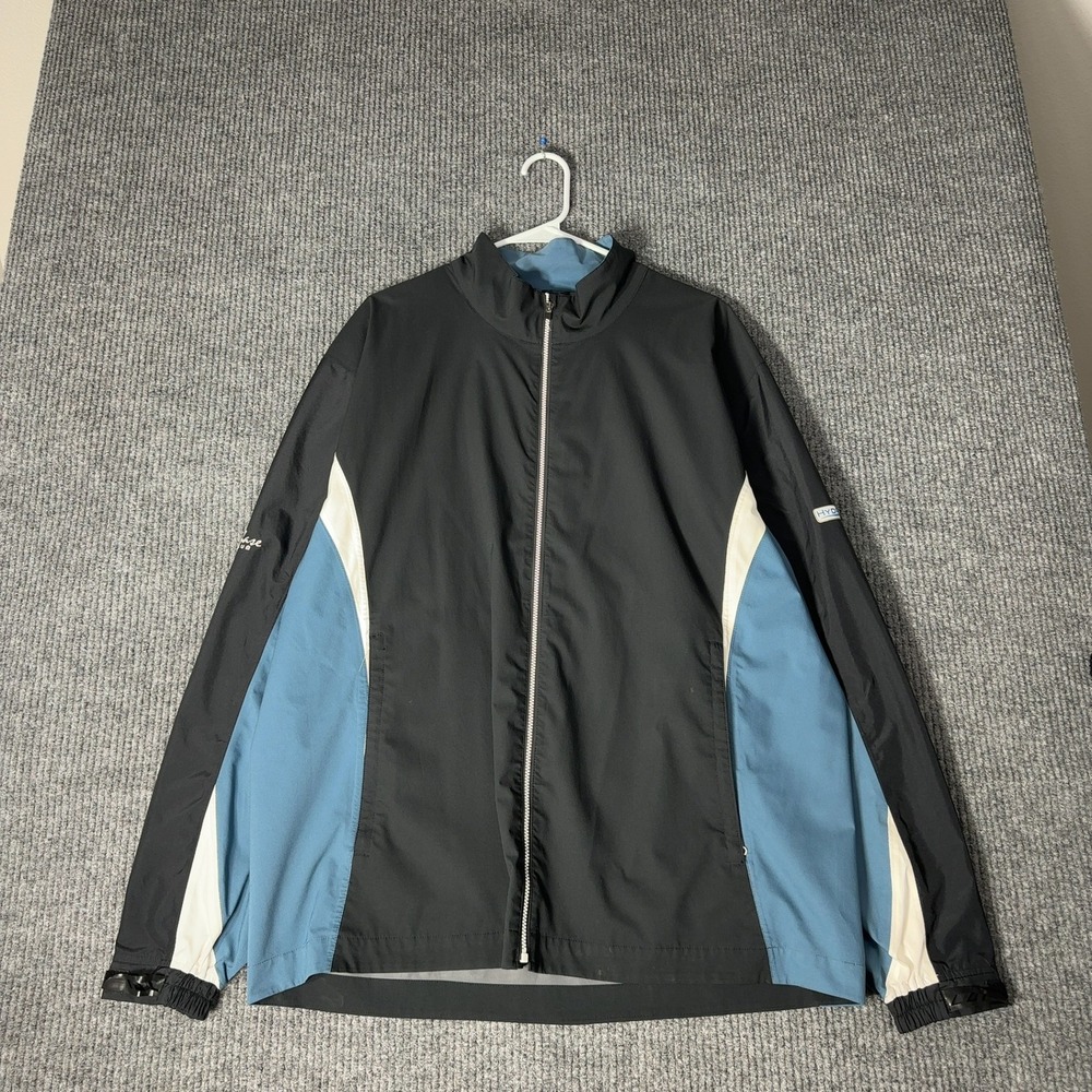 FootJoy DryJoys Jacket Mens XL Black Blue‎ HydroLite Golf Rain Coat Waterchase